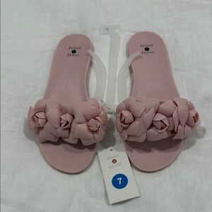 Shade & Shore Blush Floral Sandals size 7.